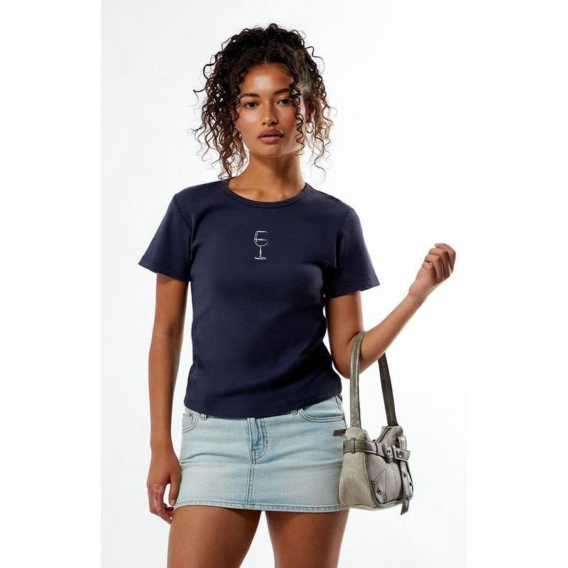 PS / LA Women's Wine Glass Skimmer T-Shirt Hoodie, Sweatshirt | DripVista.com