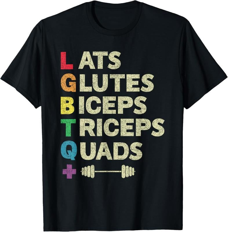 LGBTQ Lats Glutes Biceps Triceps Quads Weightlifting T-Shirt Hoodie, Sweatshirt | DripVista.com