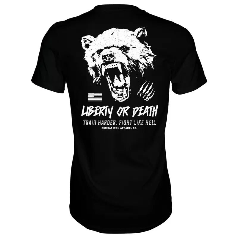LIBERTY OR DEATH FIGHT LIKE HELL MEN'S T-SHIRT, HUMOR SHIRTS, FUNNY TEE SHIRT Hoodie, Sweatshirt | DripVista.com