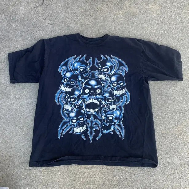 LIQUID BLUE STYLE T-Shirt, Vintage Graphic Tees Gothic Grunge Y2k Emo Scene Amity Affliction Style Clothes Men Women...