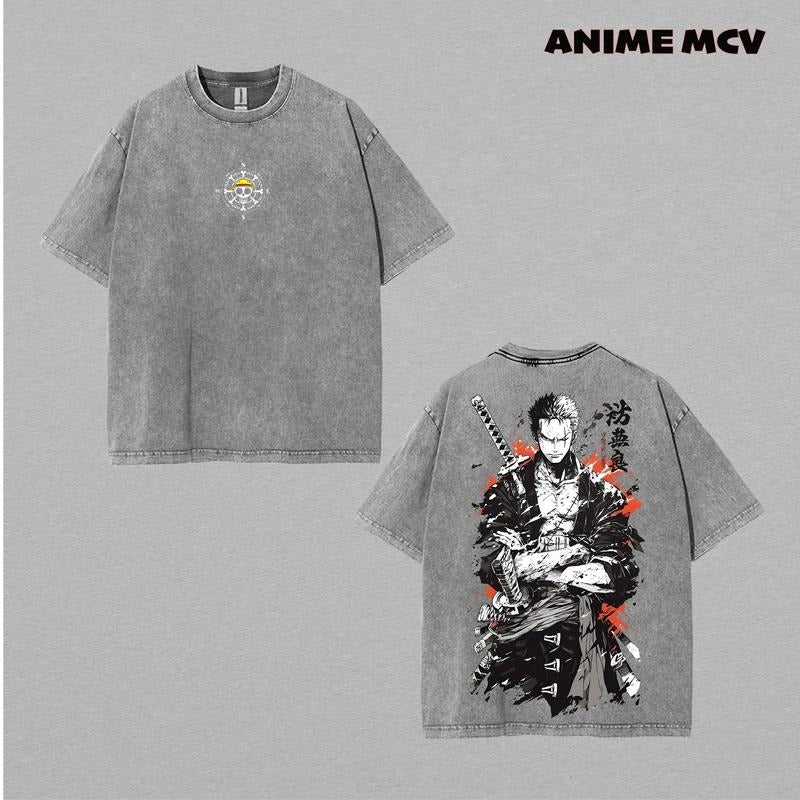 [LTD] Roronoa Zoro Aura Ver.WB shield Straw hat pirates Straw hat pirates Retro Vintage Unisex Oversize Anime Manga Acid...