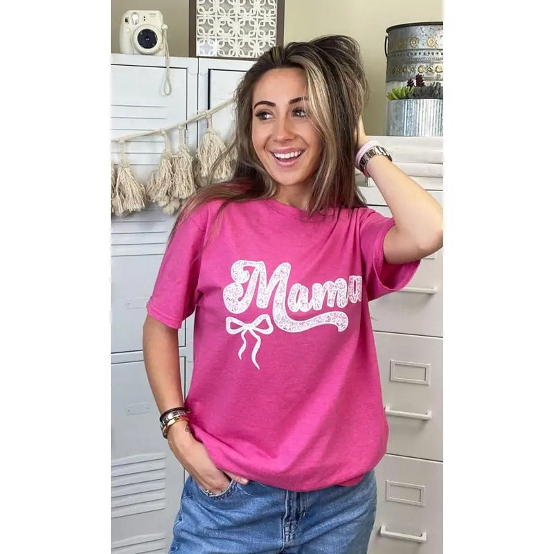 Lace Mama Bow Graphic T-Shirt Hoodie, Sweatshirt | DripVista.com