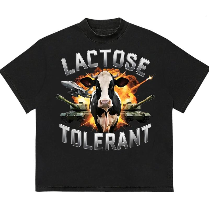 Lactose Tolerantt T-Shirt HipHop Graphic Trendy Cotton with Graphic Print Hoodie, Sweatshirt | DripVista.com