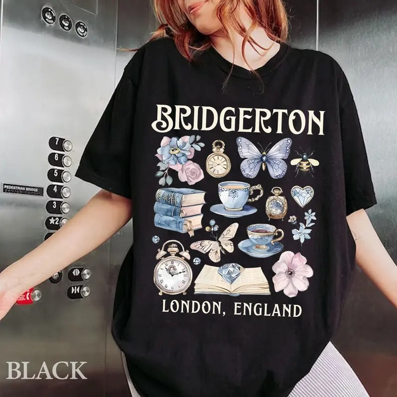 Lady Whistledown's Tea House Shirt, Bridgerton Shirt, Bridgerton Gift, Regency, Spill The Tea, Tv Show, Book Lover Shirt,...