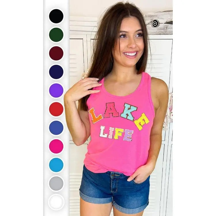 Lake Life Ideal Chenille Tank Top T-Shirts, Hoodie, Sweatshirt | DripVista.com
