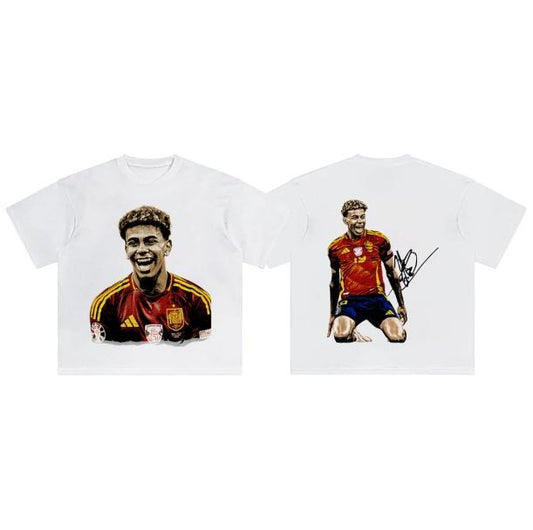 Lamine Yamal Spain T-Shirt, Lamine Yamal 2-Sided Vintage Graphic Tees, Unisex Soccer Shirt, Sport Merch, Gift For Fan, Cotton comfort Menswear Womenswear Streetwear