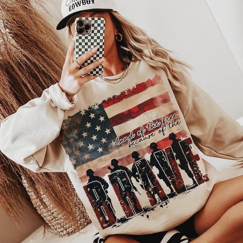Land of the Free Shirt, Veterans Day Shirt, Honor and Remember Shirt, Patriotic , Independence Day , 4th Of July , Retro...