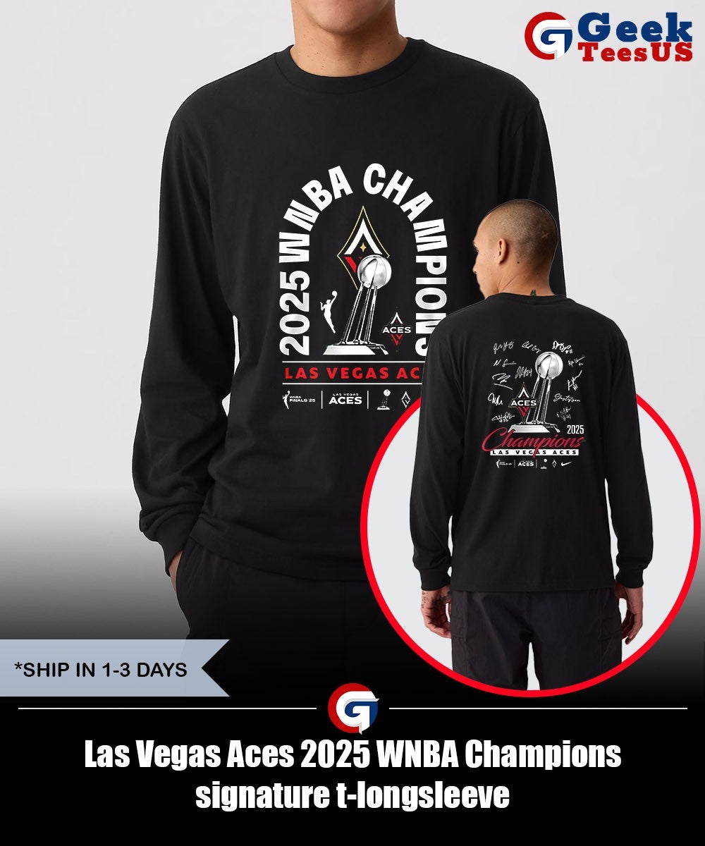 Las Vegas Aces 2025 WNBA Champions signature t-shirt