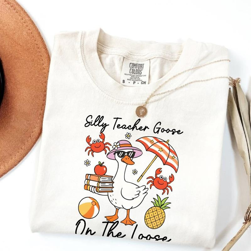 Last Day FOG School Teacher Goose Shirts, comfort color Lightsaber brand shirts, Schools Out For Summer Silly Goose Teacher Tee, Red plumber brand FOG Year Teacher Tshirt, Summer Teacher, trending shirts, graphic tees women, 90s graphic tees,