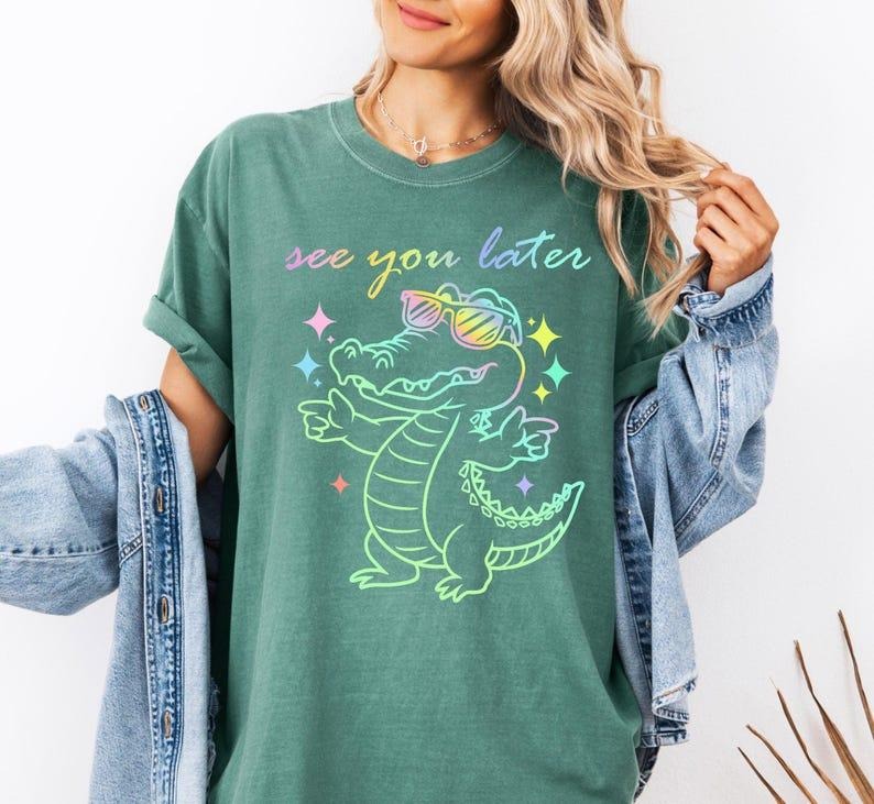 Last Day of School Teacher tshirt, End of Year Teacher Tshirt, See You Later Alligator Teacher Summer T-Shirt, Teacher...