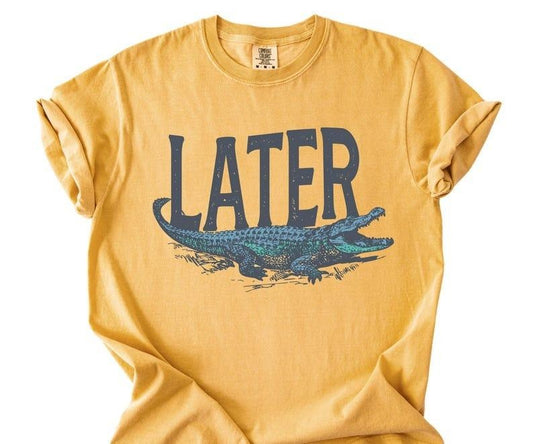 Later Gator Comfort Colors Distressed Graphic Shirt Vintage 90s Y2K Alligator Print, Retro Style T-Shirt, Funky Fashion Trendy Apparel Cute