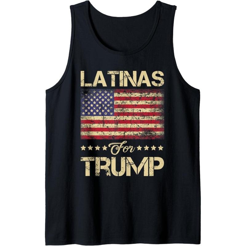 Latinas For Trump Stars and Stripes American Flag Tank Top made in USA T-Shirts, Hoodie, Sweatshirt | DripVista.com
