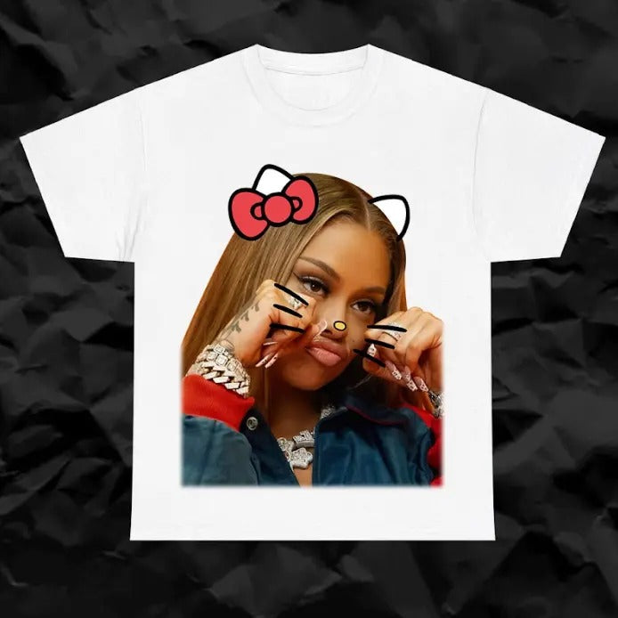 Lattooo Kitty Cute T-SHIRT Rap Tee Concert Hip Hop Shirt, Gift For Fans Cotton Fabric Hoodie, Sweatshirt | DripVista.com