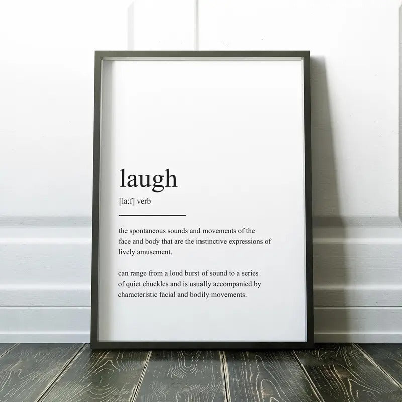 Laugh Definition Print, Wall Art Prints, Quote Print, Minimalist Print, Modern Art, Positivity Print, Definition Poster...