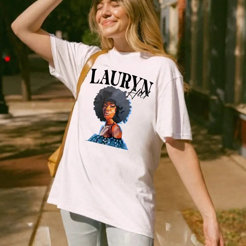 Lauryn Hill Graphic T-Shirt Medium Casual Top for Men and Women Fans Gift Hoodie, Sweatshirt | DripVista.com