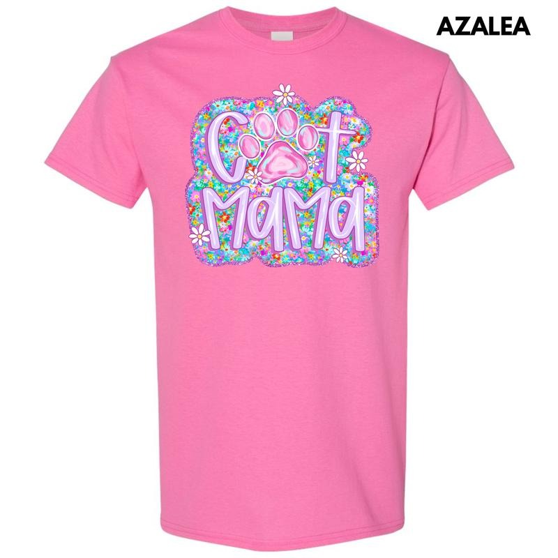 Lavender Floral Cat Mama Gildan Short Sleeve T-Shirt 'NLB' Hoodie, Sweatshirt | DripVista.com
