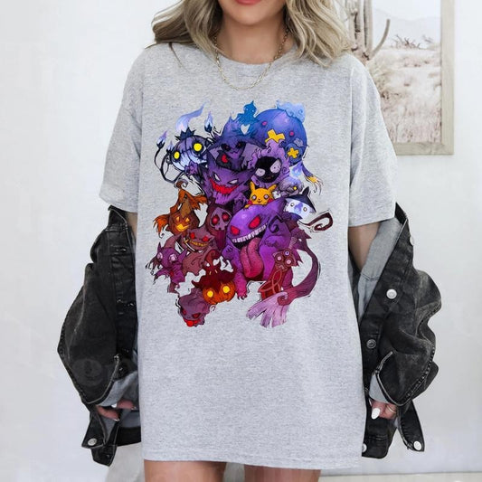 Lavender Town Pokemon Legends Vintage Unisex T-Shirt, Sweatshirt, Hoodie, Japanese Anime Movie Film, Gengar Halloween Sweatshirt