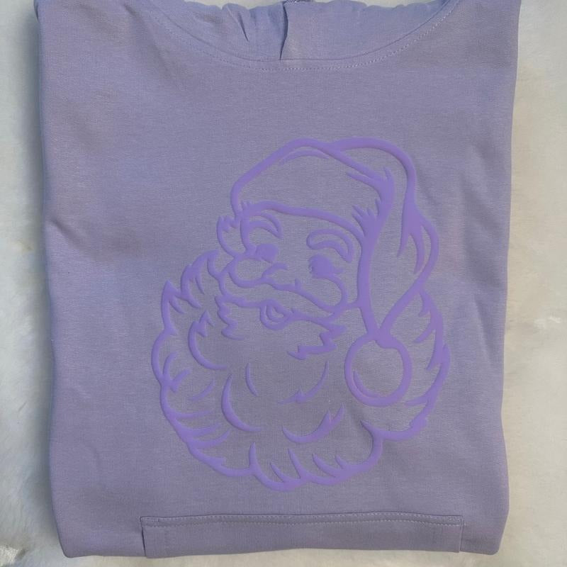 Lavender puff Santa Claus Independent Trading Co. hooded Sweatshirt T-Shirts, Hoodie | DripVista.com