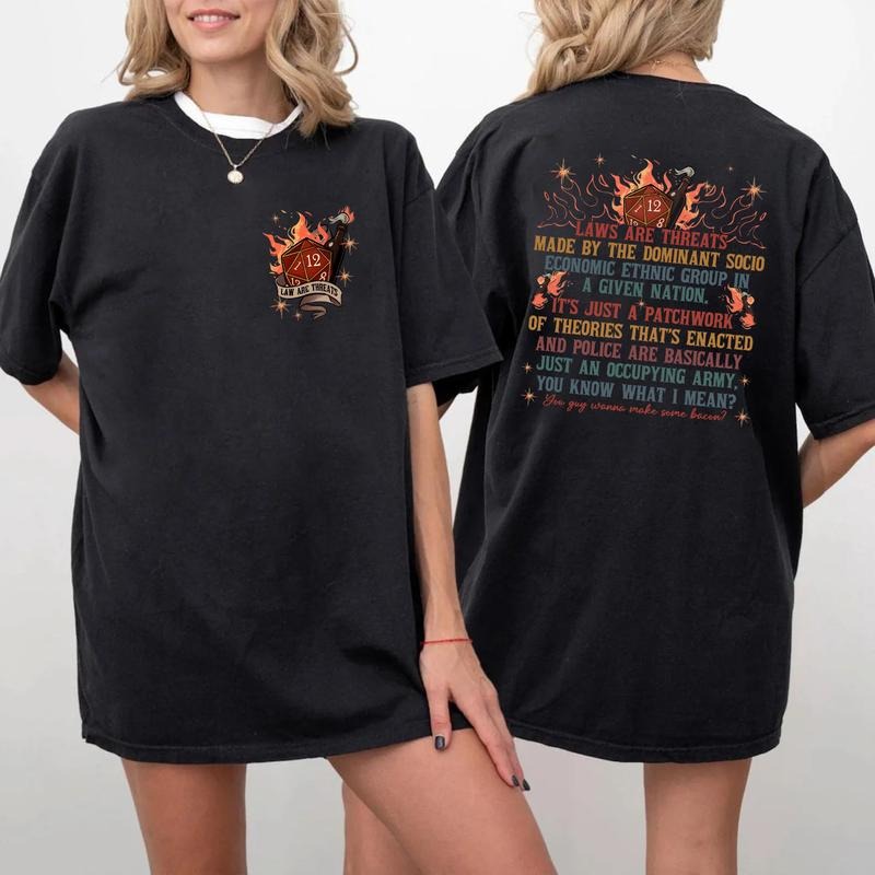 Laws Are Threats 2Sides Shirt, Dimensi0n 20 DnD T ShirtD&D Shirt, Dungeons and Dragons Shirt, Vintage 90s Joke D and D Sweatshirt, RPG Gift