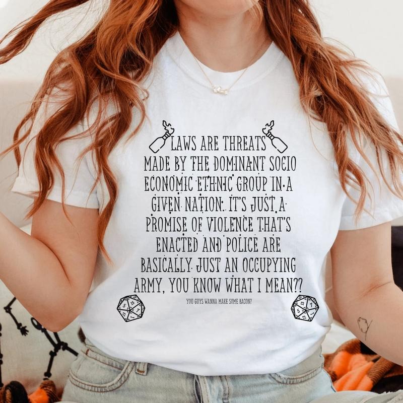Laws Are Threats Shirt, Dimension 20, DnD Shirt, Dungeons and Dragons T-Shirt, Vintage Retro 90s Joke D and D Sweatshirt,...