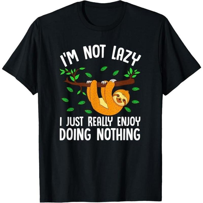 Lazy Sloth On A Tree Doing Nothing T-Shirt Made in USA Hoodie, Sweatshirt | DripVista.com