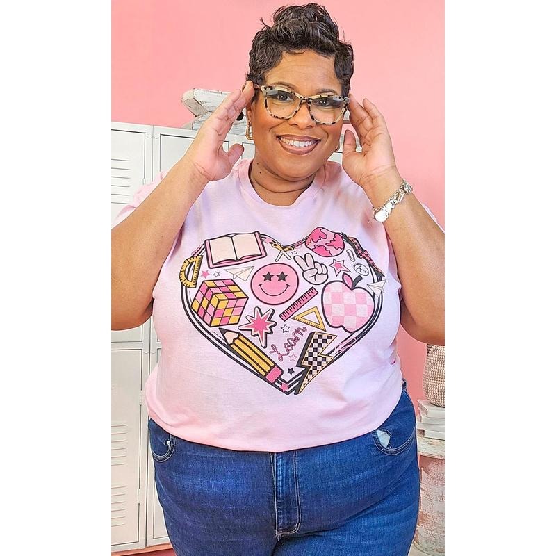 Learn Heart Teacher Graphic Shirt Hoodie, Sweatshirt | DripVista.com