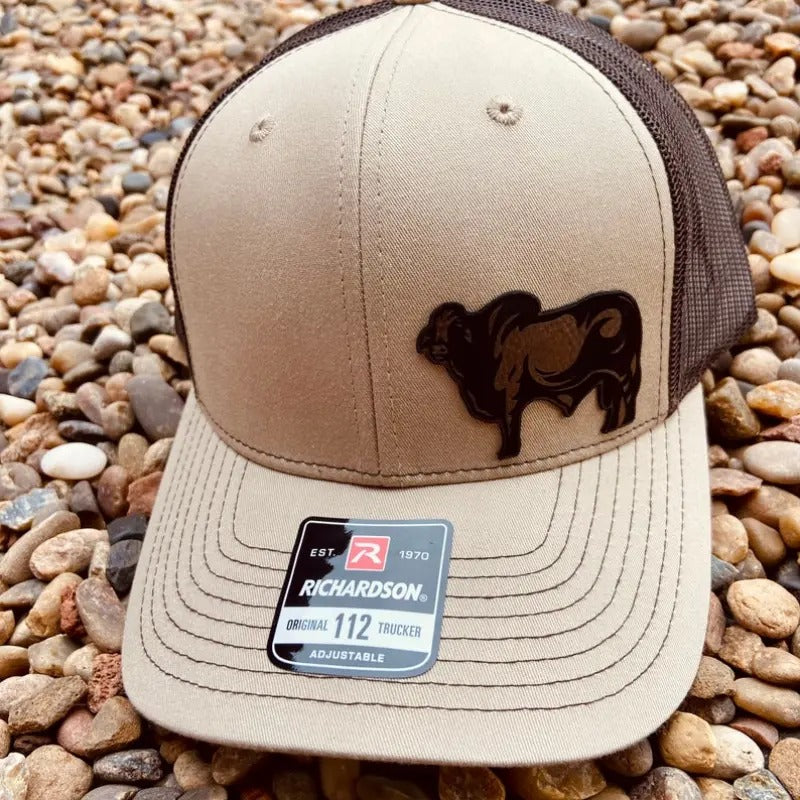 Leather Brahman Hat Leather, Brahma Bull Hat, Stock Show Hat, Leather Patch Hat, Richardson 112, SnapBack, T-Shirts,...