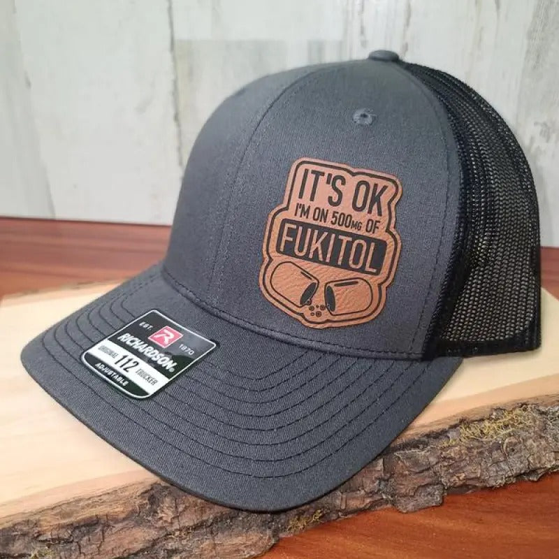 Fukitol Hat - Richardson 112 Trucker, Cotton/Polyester/Leather, Viral Trending Accessory trucker hat mens hats dad hats...