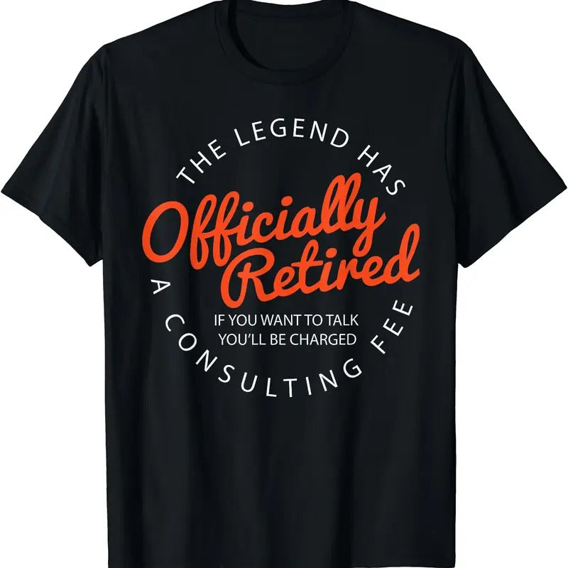 Legend Officially Retired" Men's Funny Retirement T-Shirt - Black, Classic Fit, Crew Neck Hoodie, Sweatshirt | DripVista.com