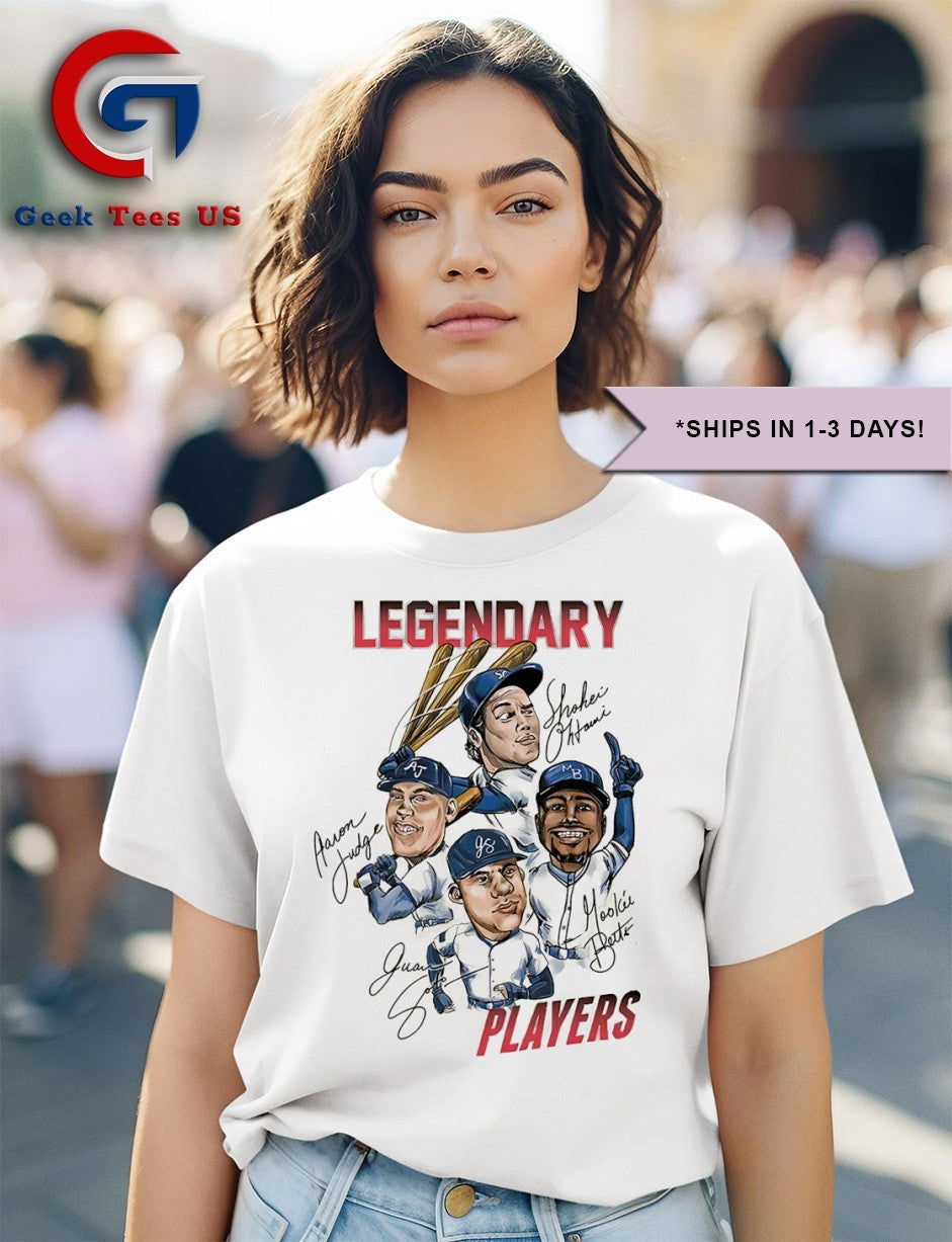 Legendary Players Los Angeles Dodgers MLB signature caricature shirt