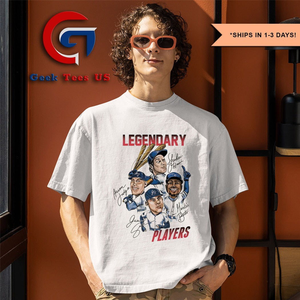 Legendary Players Los Angeles Dodgers MLB signature caricature shirt