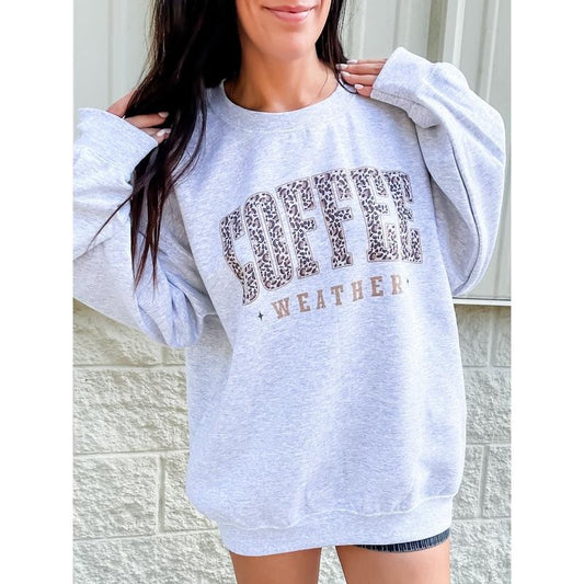 Leopard Coffee Weather Graphic Top