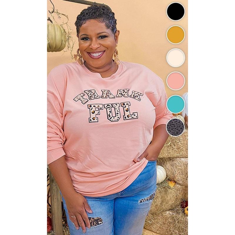 Leopard Ideal Chenille Thankful Graphic Boyfriend Long Sleeve T-Shirt Hoodie, Sweatshirt | DripVista.com