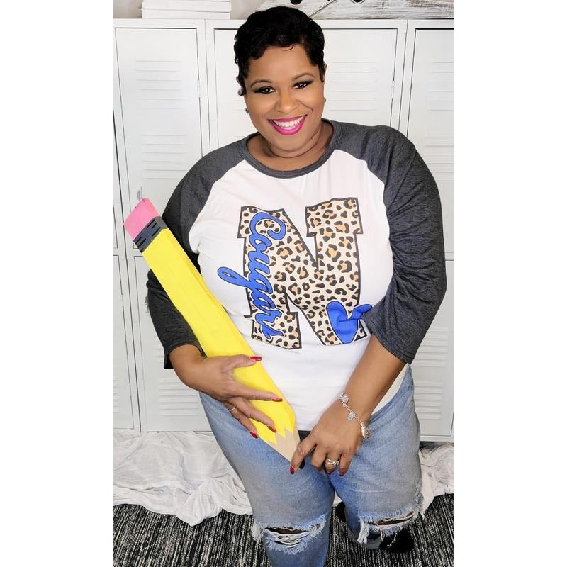 Leopard Letter Mascot Raglan T-Shirts, Hoodie, Sweatshirt | DripVista.com