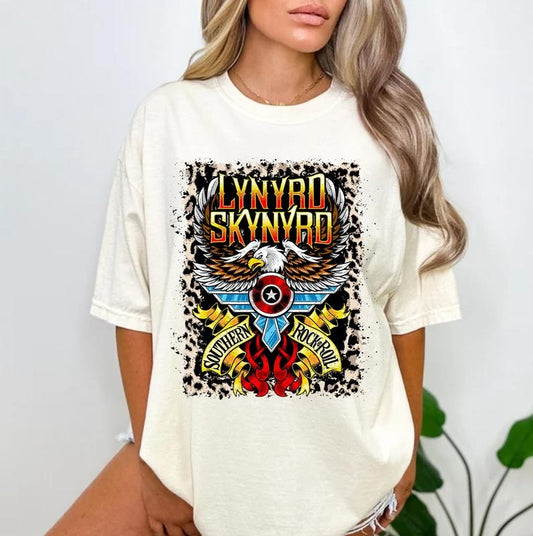 Leopard Lynyarrdd Skynyarrdd Shirt Sweatshirt Hoodie, Southern Rock &amp; Roll Shirt, Retro Rock Band Unisex Shirt, Free Bird Tee, Vintage Inspired Gift