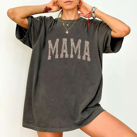 Leopard Mama T-Shirt, Mothers Day Gift, Mom Tee, Retro Mama T-Shirt, Gift For Mom, Mama T-Shirt, Leopard Mama Tee