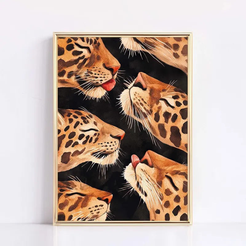 Leopard Print Wall Art, Retro Tiger Print, Trendy Wall Art, Funky Wall Decor, Black Wall Art, Animal Print Home Decor, Cool Wall Print