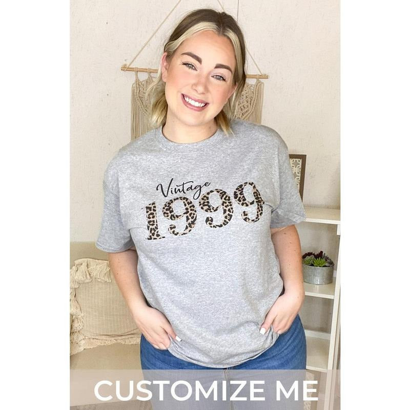Leopard Vintage Birth Year T-Shirt