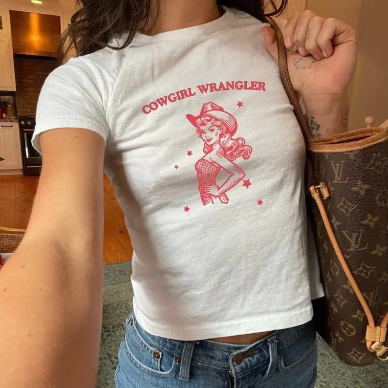 Lesbian Babytee Aesthetic,Gay Cowgirl Baby T, Gay Graphic Tee, Western Subtle Lesbian Gift, Sapphic Queer Fashion,WLW Femme Subtle Pride