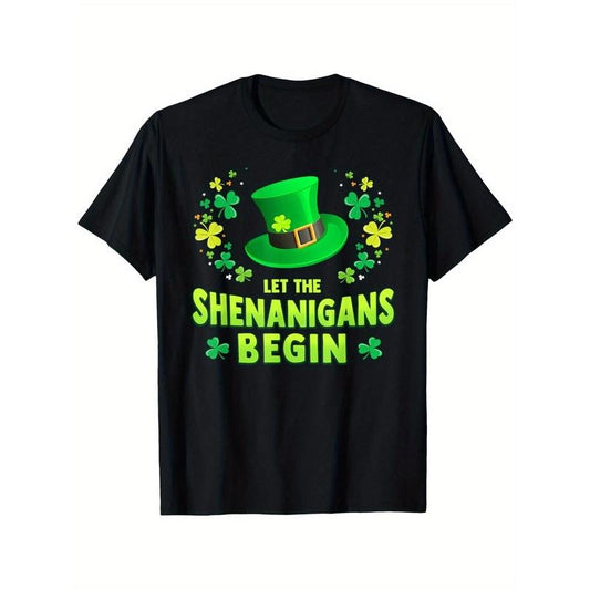 Let Begin Funny St Patrick'S Day Mens Womens T-Shirt, Unisex Cotton Casual Round Neck Outdoor Short Sleeve T-Shirt with Slight Stretch, Slightly Elastic, 100%Cotton, S-XXXL made in usa