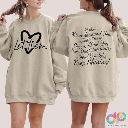 Let Them Sweatshirt DRG, Mental Health Sweatshirt, Self Worth, Self Love Sweater, Inspirational Qoutes Tren Sweatshirt DRG, Anxiety Sweater Cotton Comfort witch shirt