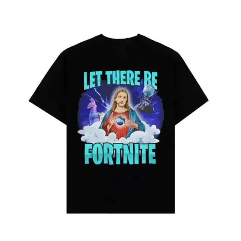Let There Be Fortnite Shirt Graphic Tee Vintage Unisex Cotton Short Sleeve Streetwear Casual Trend shirt Gift For Fans,...