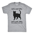 Let's Eat Kitty T Shirt Funny Punctuation Shirt Cat Tee Mens Funny T Shirts Cool Tees Soft Stylish Casual Menswear Funny Cat Short Sleeve Novelty Tees for Guys Light Grey