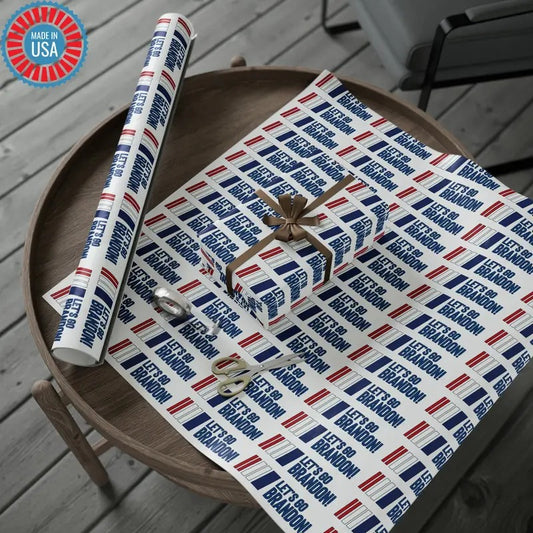 Let's GO Brandon Racing Style USA Wrapping Paper for Gifts - Trump Christmas Wrapping Paper