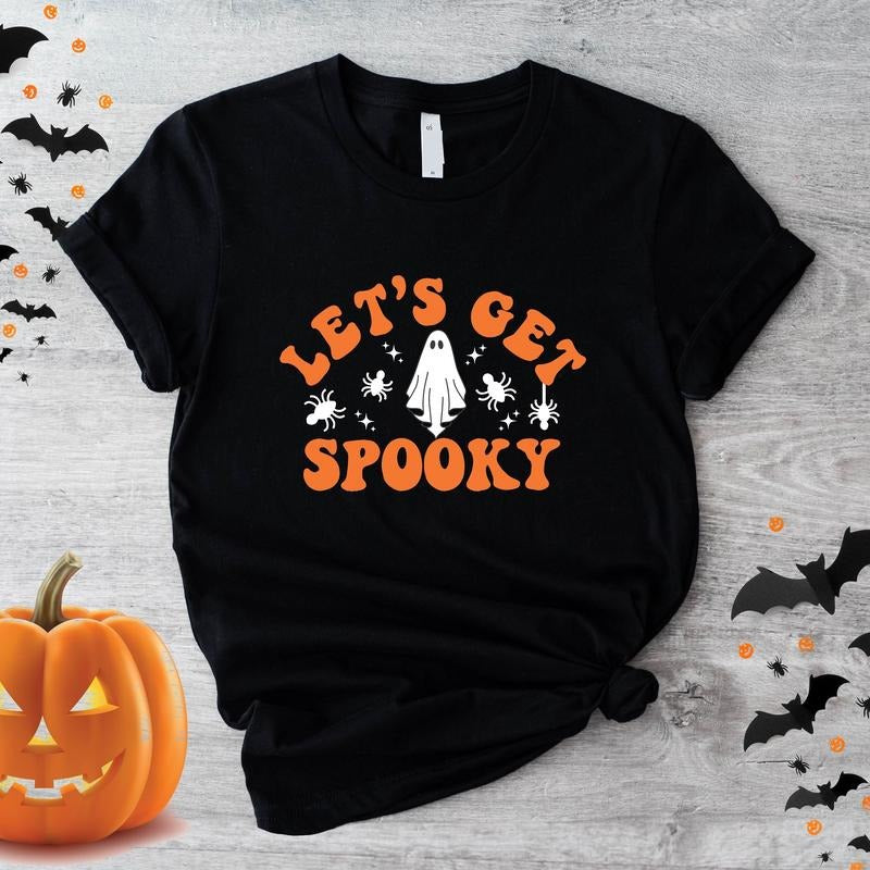 Let's Get Spooky T-Shirt, Funny Matching Halloween Party Tee, Spooky Season Shirt, Unisex Ghouls Tee.