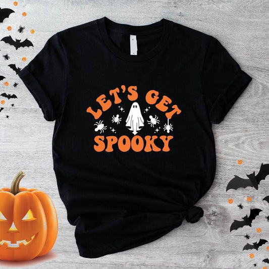 Let's Get Spooky T-Shirt, Funny Matching Halloween Party Tee, Spooky Season Shirt, Unisex Ghouls Tee.