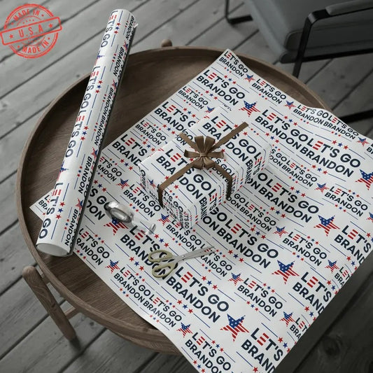 Let's Go Brandon Style USA Wrapping Paper for Gifts - Trump Maga Let's Go Brandon Trump Christmas Gift Wrap