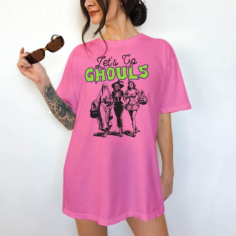 Let's Go Ghouls - T-Shirt - DTF Print, Unisex T-Shirt, Funny Tee, Comfortable Shirt Hoodie, Sweatshirt | DripVista.com