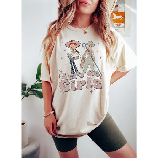 Let's Go Girls T Shirt Hoodie Sweater Toy Story Bo Peep And Jessie Western Shirt land Country Music Shirt Girl Trip Shirt