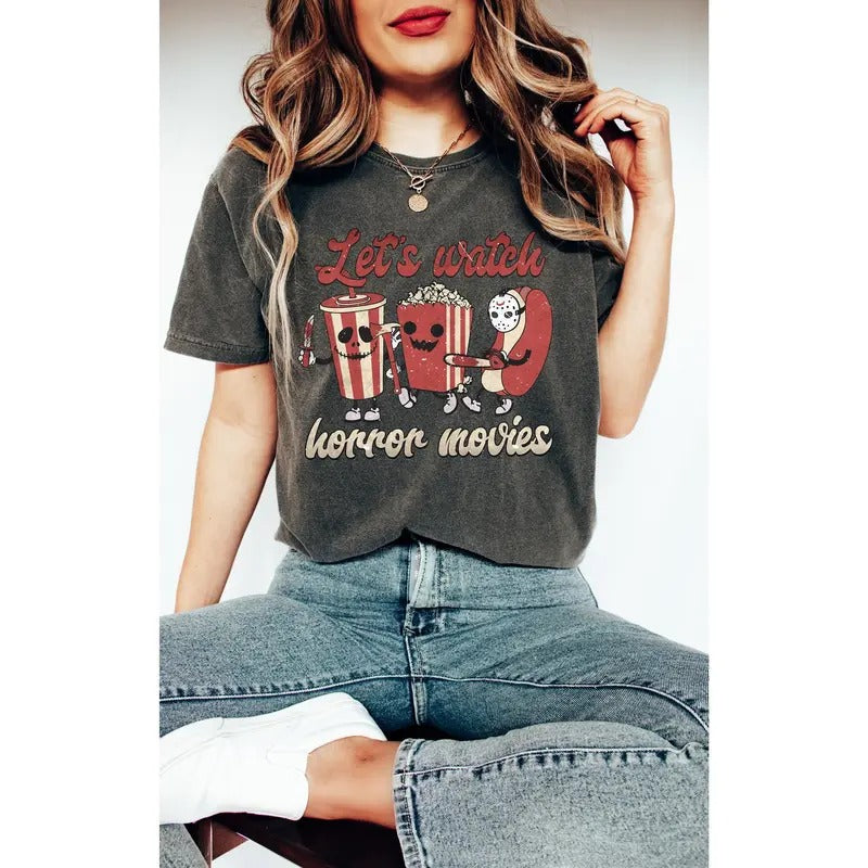 Let's Watch Horror Movies Shirt, Horror Movies Tee, Scary Movie Shirt, Horror Shirt, Halloween Shirt
